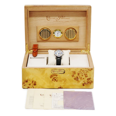 腕時計 クエルボ・イ・ソブリノス CUERVO Y SOBRINOS ロブスト トリカレンド グラフォ ルナ スケルトン 155A2804-1BS 自動巻き メンズ ホワイト