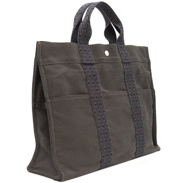 エルメス HERMES エールライントート MM グレー キャンバス トートバッグ シルバー金具 鍵・カデナ欠品