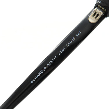 シャネル CHANEL ウェリントン 54□16 3353-A ブラック プラスチック メガネ 黒 伊達メガネ ココマーク