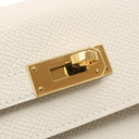 エルメス HERMES ケリーウォレット ロング トゥーゴー クレ ヴォーエプソン 長財布 ゴールド金具 オフホワイト ショルダー