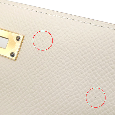 エルメス HERMES ケリーウォレット ロング トゥーゴー クレ ヴォーエプソン 長財布 ゴールド金具 オフホワイト ショルダー