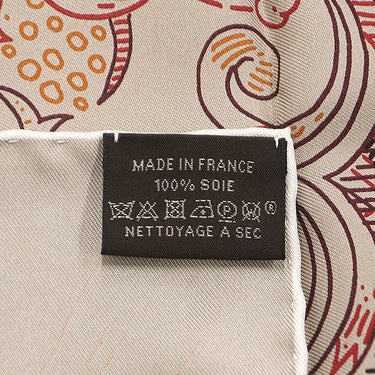 エルメス HERMES カレ90 CARRE マロングラッセ×レッド×ブラック シルク スカーフ 【PLEASE HOLD THE LINE/プリーズ ホールド ザ ライン】