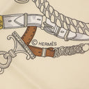 エルメス HERMES カレ90 CARRE アイボリー×ヴェールロデン×ヴィユードール シルク スカーフ 【LES CHEVAUX DECHAINES/シュヴォー デシェネ】