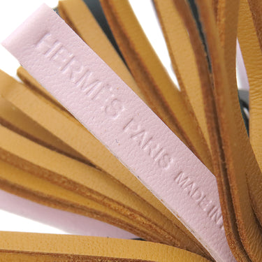 エルメス HERMES カルメン トリコロール モーヴペール×ヴェールシプレ×セサミ ラムスキン キーリング シルバー金具 茶 緑