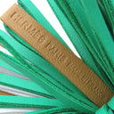 エルメス HERMES カルメン トリコロール チャイ×ブルーブリュム×ミント ラムスキン キーリング シルバー金具 茶 水色 緑 フリンジ