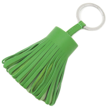 エルメス HERMES カルメン トリコロール ヴェールユッカ×ヴェールクリケット×モーヴペール ラムスキン キーリング シルバー金具 緑 ピンク