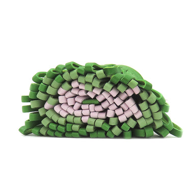 エルメス HERMES カルメン トリコロール ヴェールユッカ×ヴェールクリケット×モーヴペール ラムスキン キーリング シルバー金具 緑 ピンク