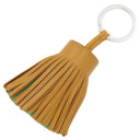 エルメス HERMES カルメン トリコロール セサミ×ミント×ローズサクラ ラムスキン キーリング シルバー金具 フリンジ 茶 緑 ピンク