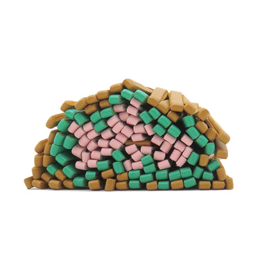 エルメス HERMES カルメン トリコロール セサミ×ミント×ローズサクラ ラムスキン キーリング シルバー金具 フリンジ 茶 緑 ピンク