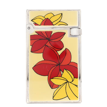 デュポン DUPONT ファンタジー プルメリア 0017394 ルージュ×ジョーヌ メタル ライター シルバー金具 赤 黄色 火打石なし