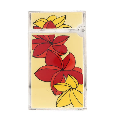 デュポン DUPONT ファンタジー プルメリア 0017394 ルージュ×ジョーヌ メタル ライター シルバー金具 赤 黄色 火打石なし