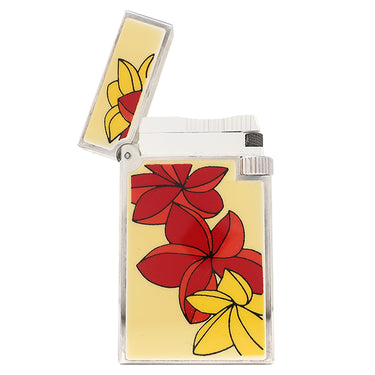 デュポン DUPONT ファンタジー プルメリア 0017394 ルージュ×ジョーヌ メタル ライター シルバー金具 赤 黄色 火打石なし