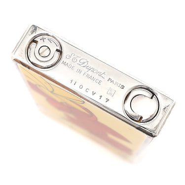 デュポン DUPONT ファンタジー プルメリア 0017394 ルージュ×ジョーヌ メタル ライター シルバー金具 赤 黄色 火打石なし