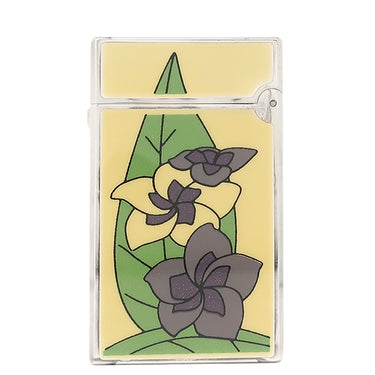 デュポン DUPONT ファンタジー プルメリア 0017395 ブラン×ブルー メタル ライター シルバー金具 青紫 白 着火確認済