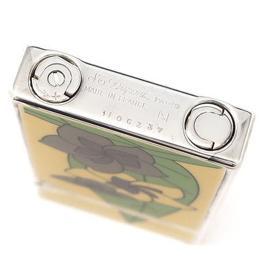 デュポン DUPONT ファンタジー プルメリア 0017395 ブラン×ブルー メタル ライター シルバー金具 青紫 白 着火確認済