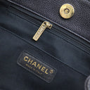 シャネル CHANEL チェーン トート ネイビー キャビアスキン トートバッグ ゴールド金具 紺 ココマーク 肩掛け