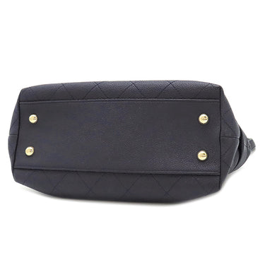 シャネル CHANEL チェーン トート ネイビー キャビアスキン トートバッグ ゴールド金具 紺 ココマーク 肩掛け