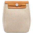 エルメス HERMES エールバッグ TPM ナチュラル×ブラック トワルGM トワルオフィシエ レザー ショルダーバッグ シルバー金具 黒 ストッパー欠品