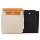 エルメス HERMES エールバッグ TPM ナチュラル×ブラック トワルGM トワルオフィシエ レザー ショルダーバッグ シルバー金具 黒 ストッパー欠品