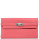 エルメス HERMES ケリーウォレット ロング ローズリップスティック シェーブル 長財布 シルバー金具