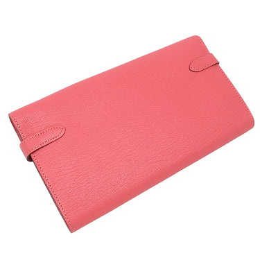 エルメス HERMES ケリーウォレット ロング ローズリップスティック シェーブル 長財布 シルバー金具