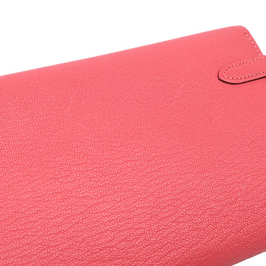 エルメス HERMES ケリーウォレット ロング ローズリップスティック シェーブル 長財布 シルバー金具