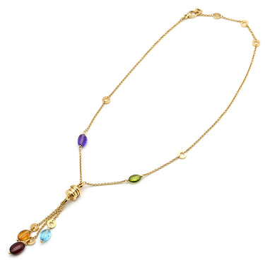 ブルガリ BVLGARI ビーゼロワン エレメント ネックレス CL854509 イエローゴールド×マルチカラー K18YG アメジスト ペリドット ロードライトガーネット ブルートパーズ シトリンクォーツ ネックレス 750 18K マルチストーン
