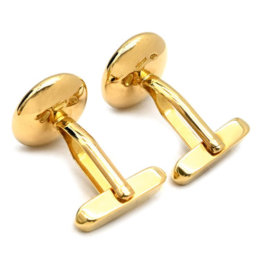 ブルガリ BVLGARI イエローゴールド×ホワイトゴールド K18YG 鉄 カフス ボタンモチーフ カフリンクス Au750 18K 18金　鉄