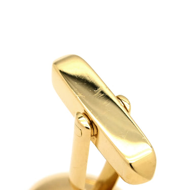 ブルガリ BVLGARI イエローゴールド×ホワイトゴールド K18YG 鉄 カフス ボタンモチーフ カフリンクス Au750 18K 18金　鉄