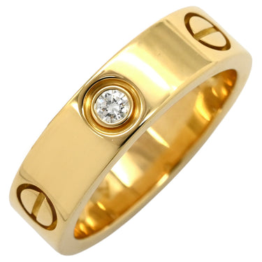 カルティエ Cartier ラブリング ハーフダイヤ B4032455 イエローゴールド K18YG ダイヤモンド #55(JP15) リング 指輪 LOVE Ring 750 18K 18金 3P 3石 3粒 ダイヤ 15号