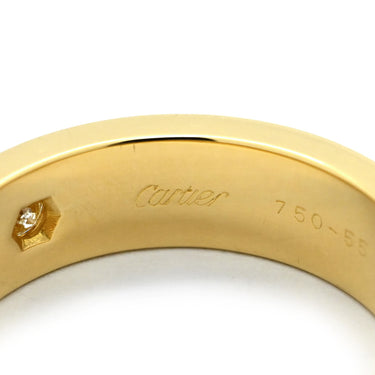 カルティエ Cartier ラブリング ハーフダイヤ B4032455 イエローゴールド K18YG ダイヤモンド #55(JP15) リング 指輪 LOVE Ring 750 18K 18金 3P 3石 3粒 ダイヤ 15号