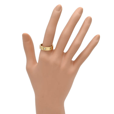 カルティエ Cartier ラブリング ハーフダイヤ B4032455 イエローゴールド K18YG ダイヤモンド #55(JP15) リング 指輪 LOVE Ring 750 18K 18金 3P 3石 3粒 ダイヤ 15号