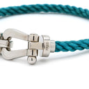 フレッド FRED フォース10 LM ブルーXホワイトゴールド K18WG ステンレスケーブル メタル ＃18 ブレスレット 青