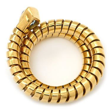 ブルガリ BVLGARI トゥボガス イエローゴールド K18YG ブルートパーズ リング 指輪 青 750 18K 18金 7号