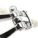 フレッド FRED フォース10 ラージモデル ホワイト×ブラック×ホワイトゴールド K18WG ステンレスケーブル ブレスレット Au750 18K 18金 ステンレスケーブル 二重 2連