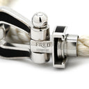 フレッド FRED フォース10 ラージモデル ホワイト×ブラック×ホワイトゴールド K18WG ステンレスケーブル ブレスレット Au750 18K 18金 ステンレスケーブル 二重 2連