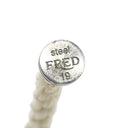 フレッド FRED フォース10 ラージモデル ホワイト×ブラック×ホワイトゴールド K18WG ステンレスケーブル ブレスレット Au750 18K 18金 ステンレスケーブル 二重 2連