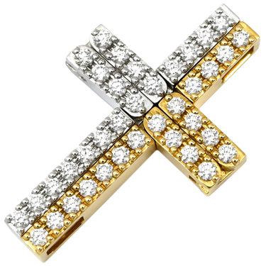 TASAKI TASAKI ダイヤ クロス イエローゴールドXホワイトゴールド K18YG K18WG ダイヤモンド ペンダントトップ コンビ 十字架 ネックレストップ