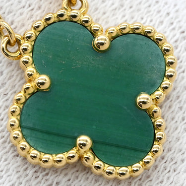 ヴァンクリーフアーペル Van Cleef & Arpels ヴィンテージ アルハンブラ ペンダント VCARO9VA00 グリーンXイエローゴールド K18YG マラカイト ネックレス 750 18金