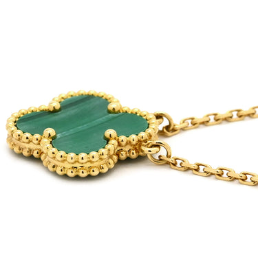 ヴァンクリーフアーペル Van Cleef & Arpels ヴィンテージ アルハンブラ ペンダント VCARO9VA00 グリーンXイエローゴールド K18YG マラカイト ネックレス 750 18金