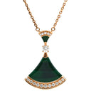 ブルガリ BVLGARI ディーヴァ ドリーム 351143 ピンクゴールド K18PG ダイヤモンド マラカイト ネックレス 緑 グリーン 750 18K 18金 RG