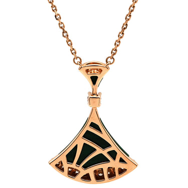 ブルガリ BVLGARI ディーヴァ ドリーム 351143 ピンクゴールド K18PG ダイヤモンド マラカイト ネックレス 緑 グリーン 750 18K 18金 RG