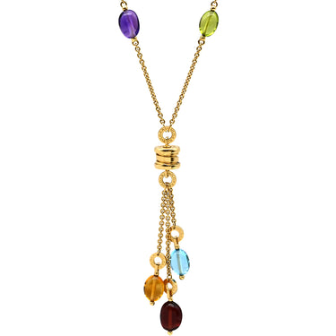 ブルガリ BVLGARI ビーゼロワン エレメント ネックレス CL854509 イエローゴールド×マルチカラー K18YG アメジスト ペリドット ロードライトガーネット ブルートパーズ シトリンクォーツ ネックレス 750 18K マルチストーン