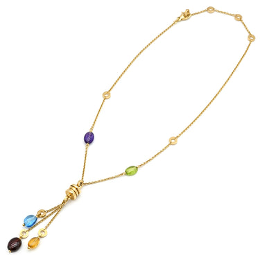 ブルガリ BVLGARI ビーゼロワン エレメント ネックレス CL854509 イエローゴールド×マルチカラー K18YG アメジスト ペリドット ロードライトガーネット ブルートパーズ シトリンクォーツ ネックレス 750 18K マルチストーン