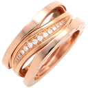 ブルガリ BVLGARI ビーゼロワン B-zero1 レジェンド 3バンド ダイヤリング ピンクゴールド K18PG ダイヤモンド #55(JP15) リング 指輪 750 18金 14号