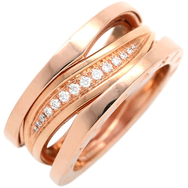 ブルガリ BVLGARI ビーゼロワン B-zero1 レジェンド 3バンド ダイヤリング ピンクゴールド K18PG ダイヤモンド #55(JP15) リング 指輪 750 18金 14号