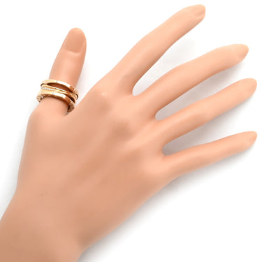 ブルガリ BVLGARI ビーゼロワン B-zero1 レジェンド 3バンド ダイヤリング ピンクゴールド K18PG ダイヤモンド #55(JP15) リング 指輪 750 18金 14号