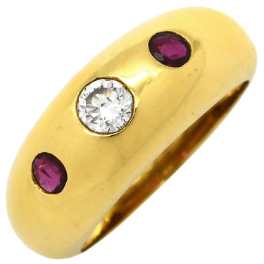 カルティエ Cartier ダフネリング イエローゴールド K18YG ルビー ダイヤモンド #52(JP12) リング 指輪 750 18K YG 11.5号