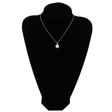 ポメラート Pomellato カプリ ホワイト×ホワイトゴールド K18WG ダイヤモンド カルセドニー ネックレス Au750 18K 18金 スクエアモチーフ ダイヤ カルセドニー