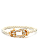 フレッド FRED フォース10 LM フルダイヤ イエローゴールド×ホワイト K18YG ダイヤモンド ステンレスケーブル メタル ＃16 ブレスレット 白 ダイヤモンド